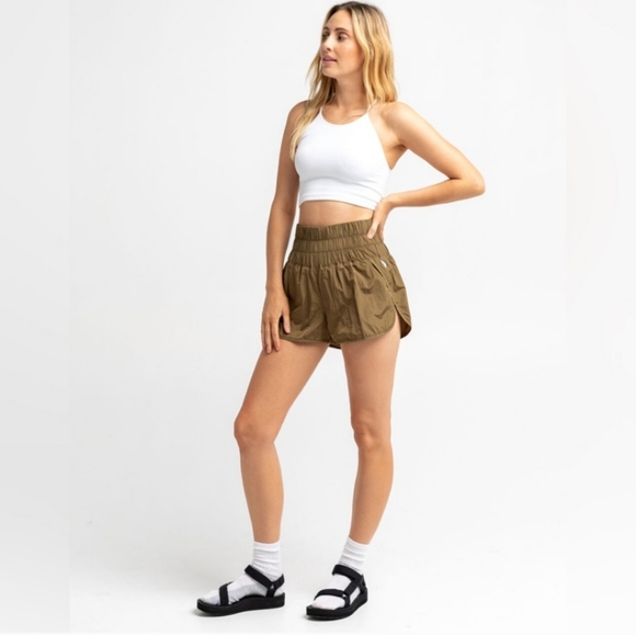 Free People Pants - FREE PEOPLE MOVEMENT The Way Home Shorts Army Green